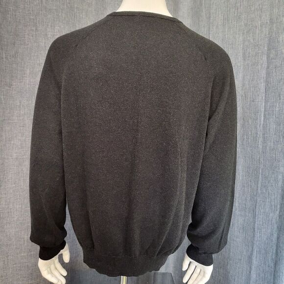 J Crew V-Neck Sweater Classic Cotton Cashmere Blend Charcoal Gray Men's L - Picture 3 of 12